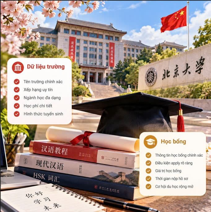 Dữ liệu trường & học bổng chính xác