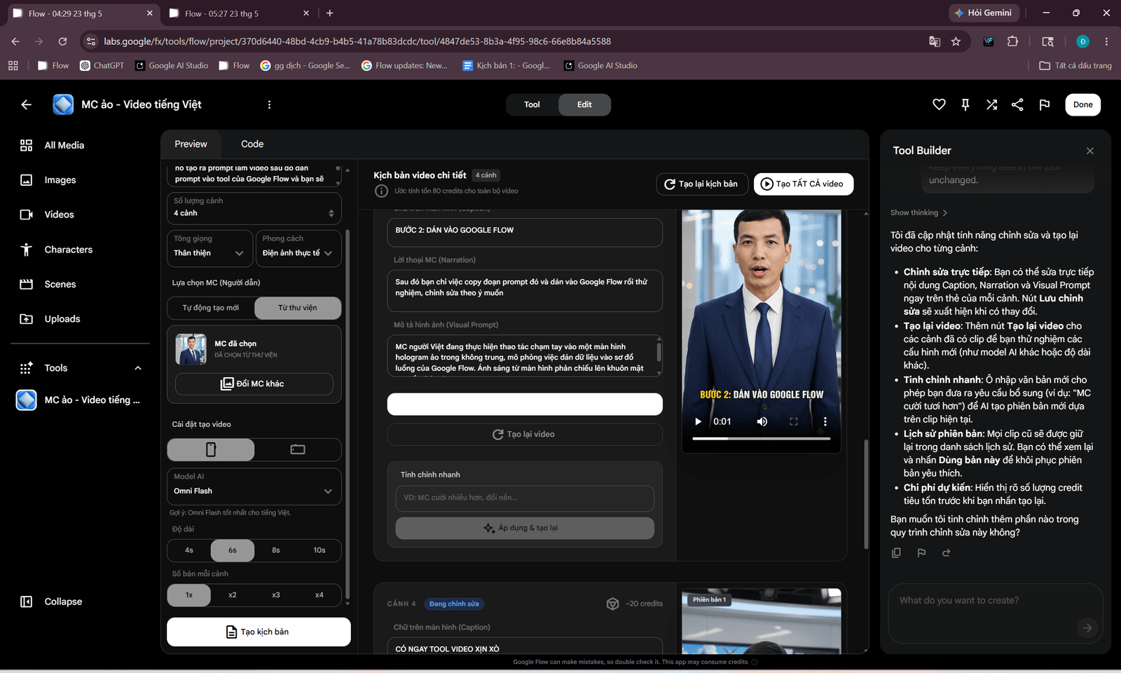 Google Flow — Kịch bản video chi tiết từng cảnh